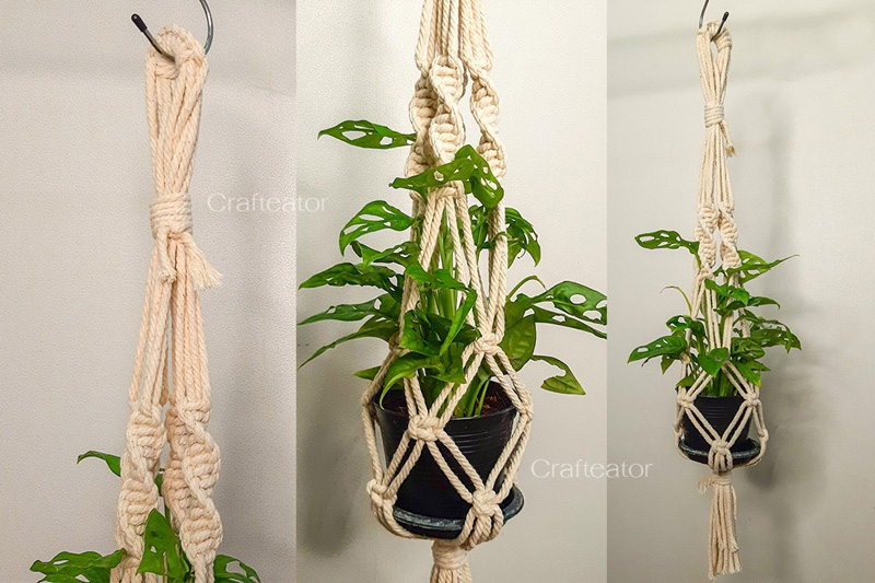 วิธีถักมาคราเม่ DIY เชือกแขวนกระถางต้นไม้ทำเอง วิธีถักมาคราเม่ DIY เชือกแขวนกระถางต้นไม้ทำเอง