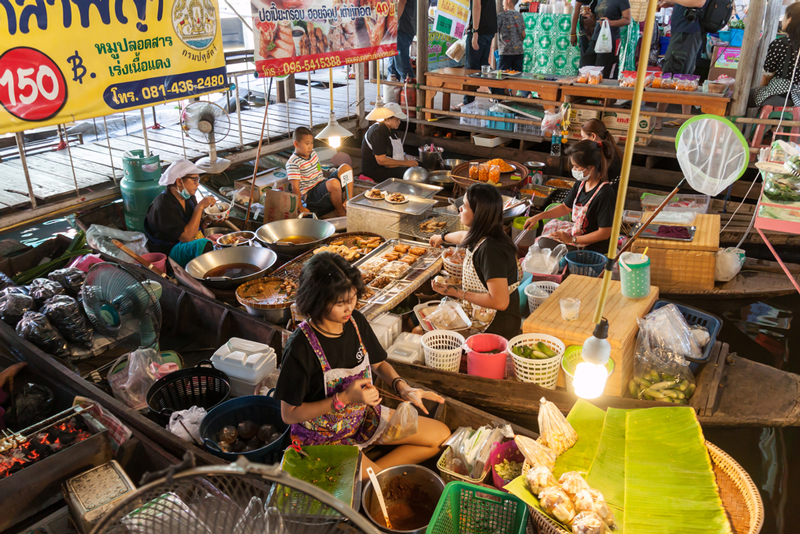 ที่เที่ยวนครปฐม ตลาดน้ำวัดลำพญา