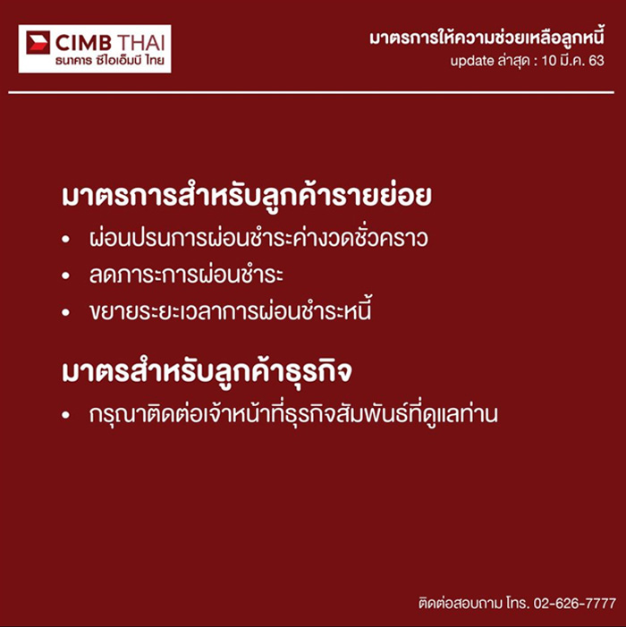 มาตรการช่วยเหลือลูกหนี้ มาตรการช่วยเหลือลูกหนี้