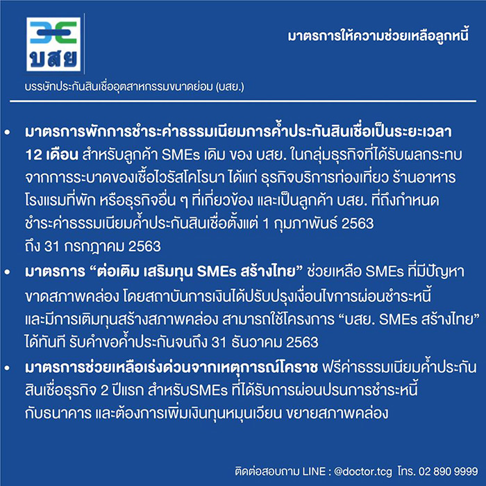 มาตรการช่วยเหลือลูกหนี้ มาตรการช่วยเหลือลูกหนี้