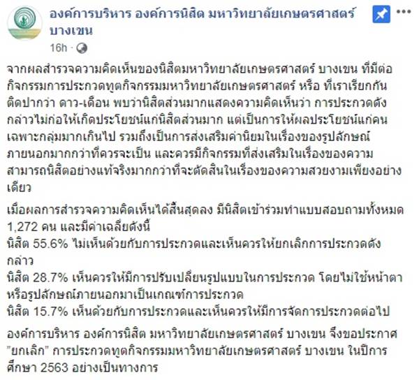 ประกวดดาว เดือน, ม.เกษตร ประกวดดาว เดือน, ม.เกษตร