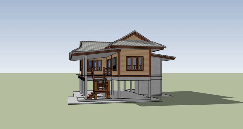 แบบบ้านชั้นเดียวใต้ถุนสูง แบบบ้านชั้นเดียวใต้ถุนสูง