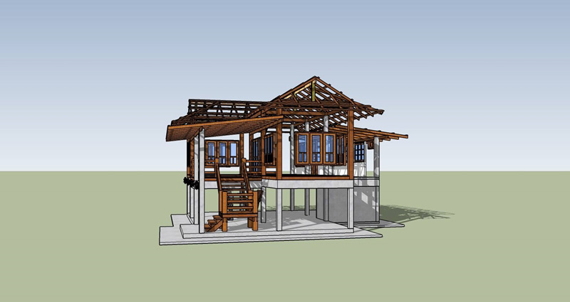 แบบบ้านชั้นเดียวใต้ถุนสูง แบบบ้านชั้นเดียวใต้ถุนสูง