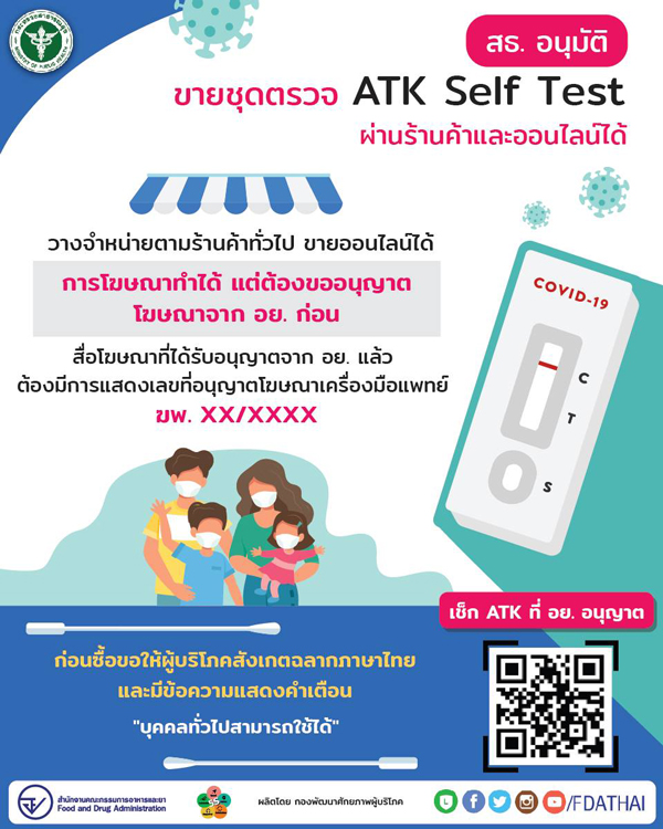 สธ.อนุมัติชุดตรวจโควิดATKSelfTest สธ.อนุมัติชุดตรวจโควิดATKSelfTest