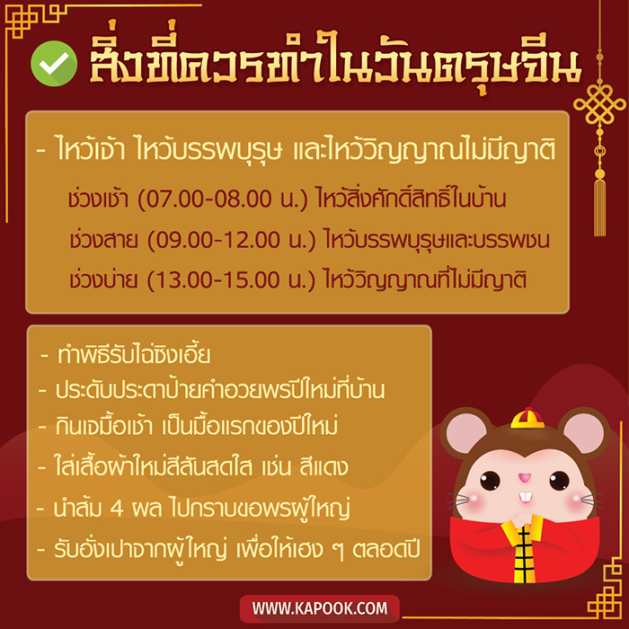 ตรุษจีน สิ่งที่ควรทำในวันตรุษจีน