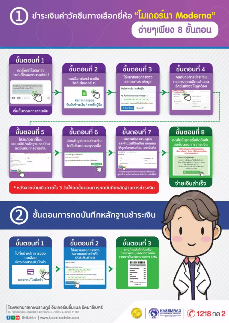 จองวัคซีนโมเดอร์นา จองวัคซีนโมเดอร์นา
