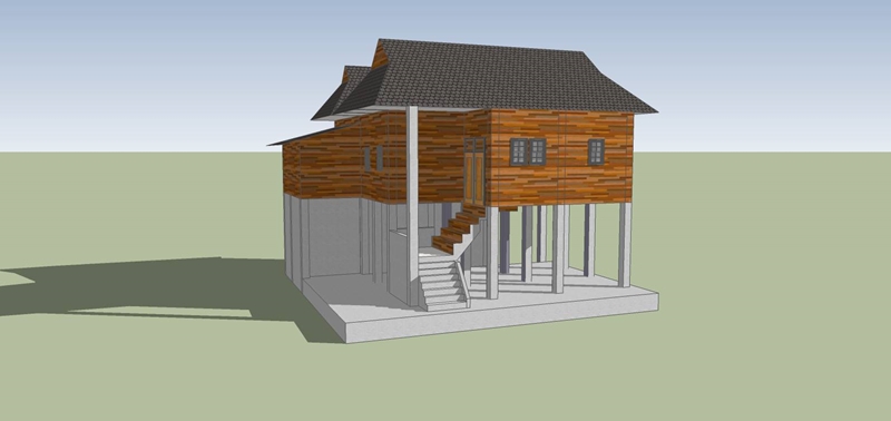 แบบบ้านครึ่งปูนครึ่งไม้ แบบบ้านครึ่งปูนครึ่งไม้