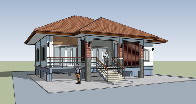 แบบบ้านชั้นเดียว 3 ห้องนอน 2 ห้องน้ำ แบบบ้านชั้นเดียว 3 ห้องนอน 2 ห้องน้ำ