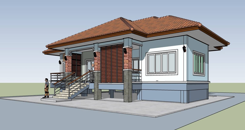 แบบบ้านชั้นเดียว 3 ห้องนอน 2 ห้องน้ำ แบบบ้านชั้นเดียว 3 ห้องนอน 2 ห้องน้ำ