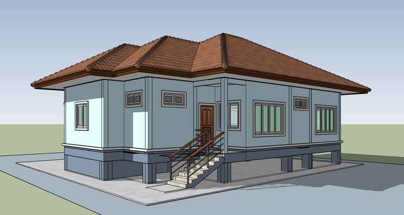 แบบบ้านชั้นเดียว 3 ห้องนอน 2 ห้องน้ำ แบบบ้านชั้นเดียว 3 ห้องนอน 2 ห้องน้ำ