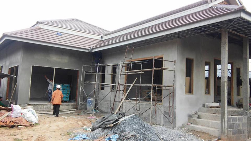 บ้านชั้นเดียวไทยประยุกต์ยกพื้นสูง บ้านชั้นเดียวไทยประยุกต์ยกพื้นสูง