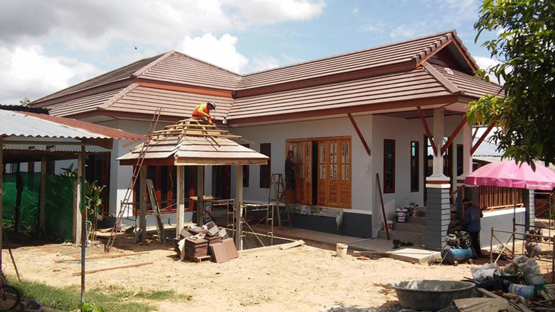 บ้านชั้นเดียวไทยประยุกต์ยกพื้นสูง บ้านชั้นเดียวไทยประยุกต์ยกพื้นสูง