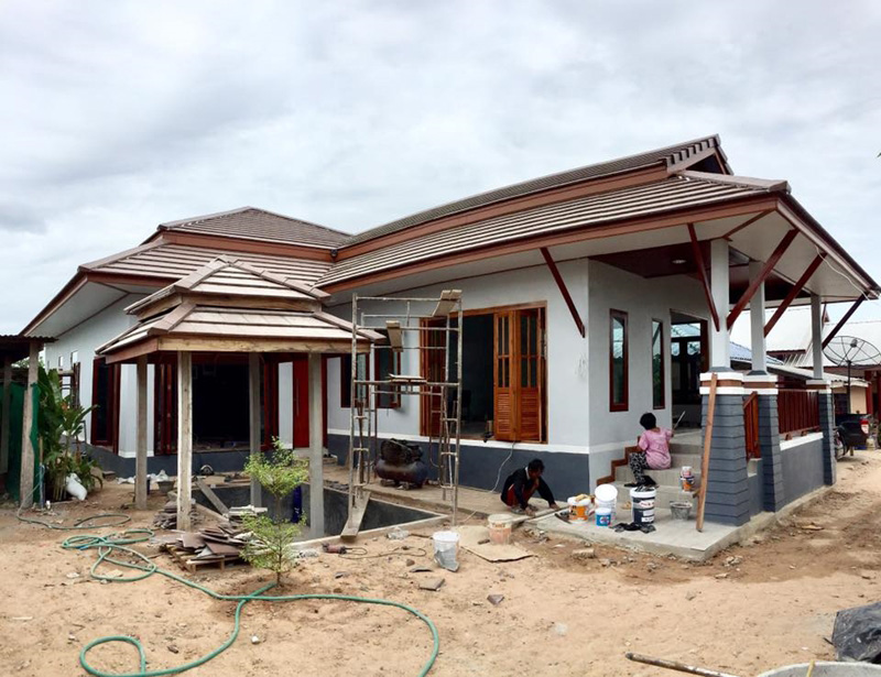 บ้านชั้นเดียวไทยประยุกต์ยกพื้นสูง บ้านชั้นเดียวไทยประยุกต์ยกพื้นสูง