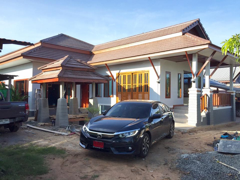 บ้านชั้นเดียวไทยประยุกต์ยกพื้นสูง บ้านชั้นเดียวไทยประยุกต์ยกพื้นสูง