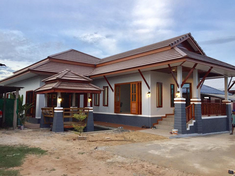 บ้านชั้นเดียวไทยประยุกต์ยกพื้นสูง บ้านชั้นเดียวไทยประยุกต์ยกพื้นสูง
