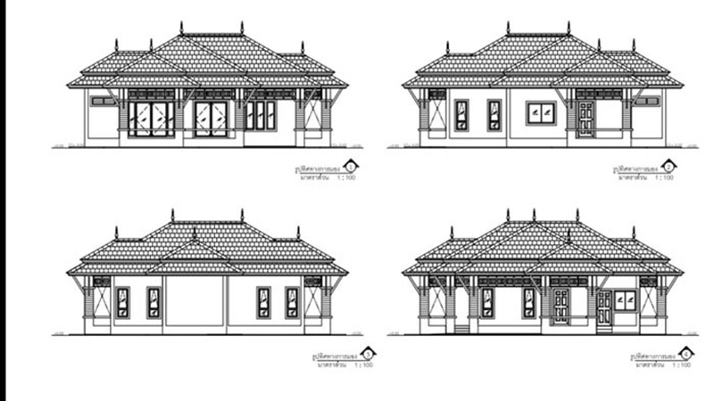 บ้านชั้นเดียว 3 ห้องนอน บ้านชั้นเดียว 3 ห้องนอน