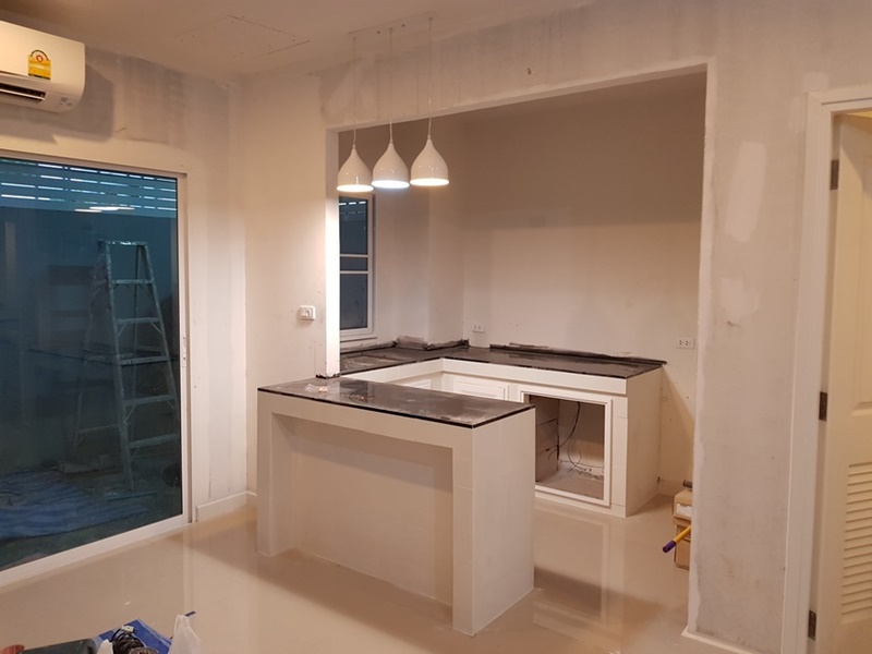 แต่งห้องครัวตัวยูหลังบ้านทาวน์โฮม แต่งห้องครัวตัวยูหลังบ้านทาวน์โฮม