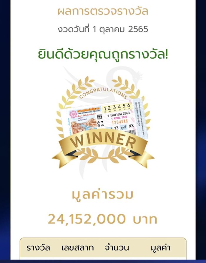 ถูกหวย ถูกหวย