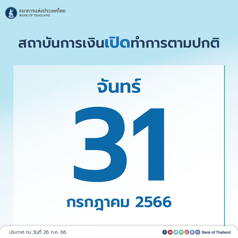 ประกาศธนาคารแห่งประเทศไทย ประกาศธนาคารแห่งประเทศไทย