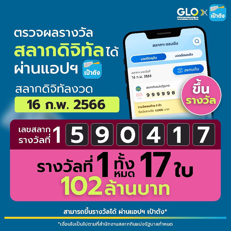 สลากดิจิทัล งวดนี้ปังสุด รางวัลที่ 1 สลากดิจิทัล งวดนี้ปังสุด รางวัลที่ 1