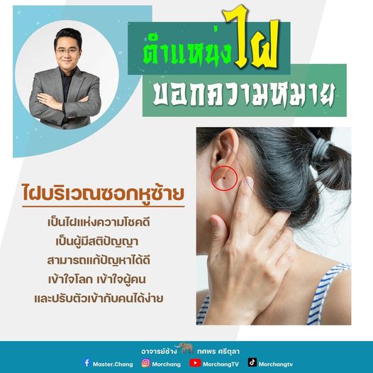 หมอช้าง ดูดวงตำแหน่งไฝ ชี้ถ้ามีอยู่ตรงบริเวณนี้ เป็นไฝโชคดี มีสติปัญญา หมอช้าง ดูดวงตำแหน่งไฝ ชี้ถ้ามีอยู่ตรงบริเวณนี้ เป็นไฝโชคดี มีสติปัญญา