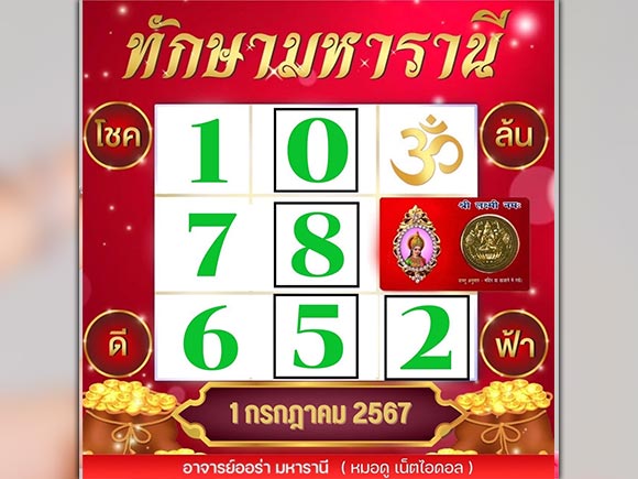 เลขตารางทักษามหารานี เลขตารางทักษามหารานี