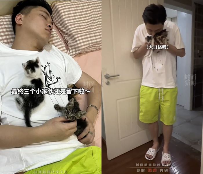 หนุ่มเมา อุ้มแมวกลับบ้าน หนุ่มเมา อุ้มแมวกลับบ้าน