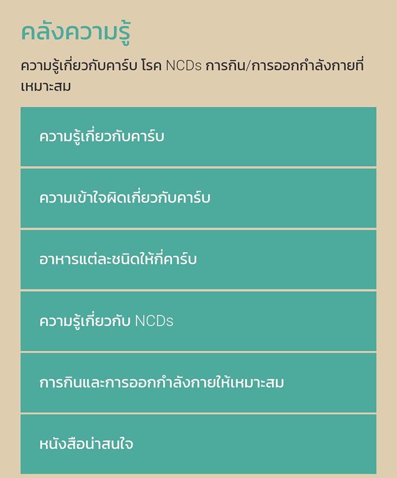 ความรู้เกี่ยวกับนับคาร์บ นับคาร์บ.com