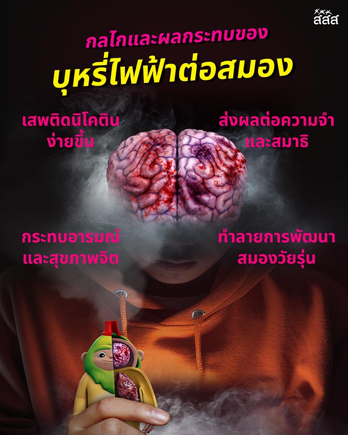 บุหรี่ไฟฟ้า บุหรี่ไฟฟ้าอันตรายต่อสมอง