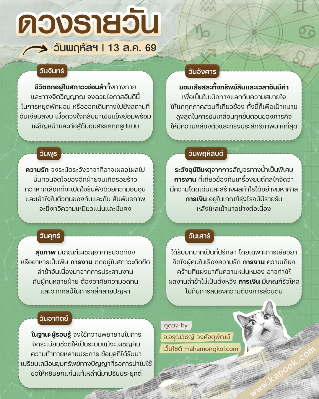ดูดวงรายวัน ดูดวงรายวัน