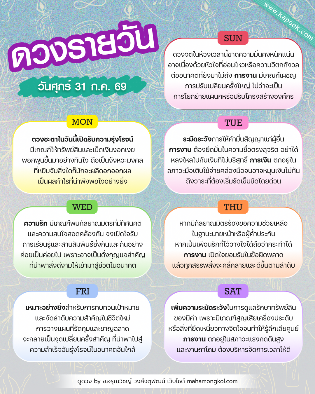 ดูดวงรายวัน ดูดวงรายวัน