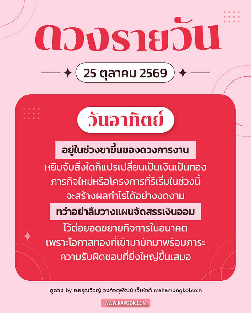 ดูดวงรายวัน ดูดวงรายวัน
