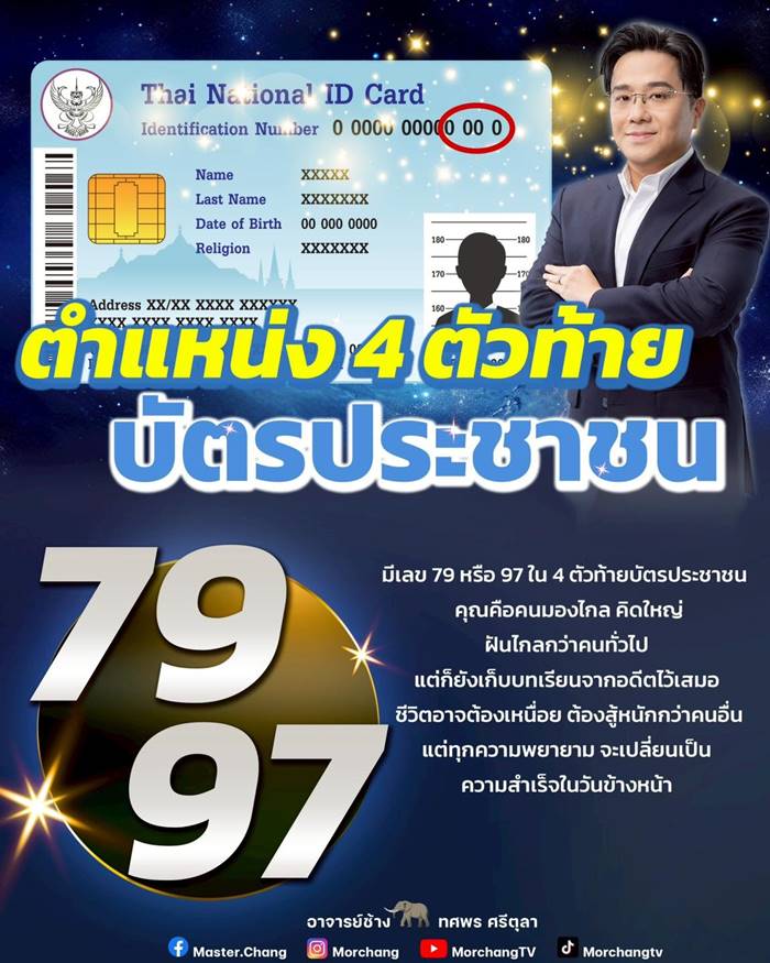 เช็กดวงเลข 4 ตัวท้าย บัตรประชาชน เช็กดวงเลข 4 ตัวท้าย บัตรประชาชน