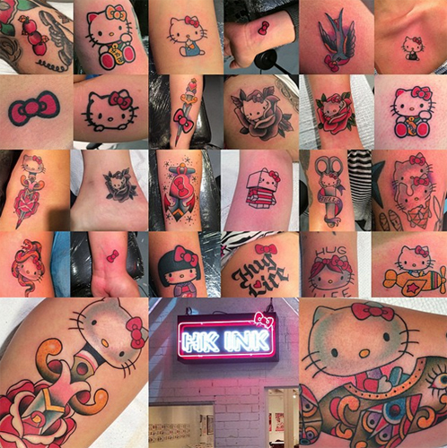 รอยสักเฮลโหลคิตตี้ รอยสักเฮลโหลคิตตี้