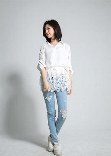 เสื้อลูกไม้สีขาว เสื้อลูกไม้สีขาว