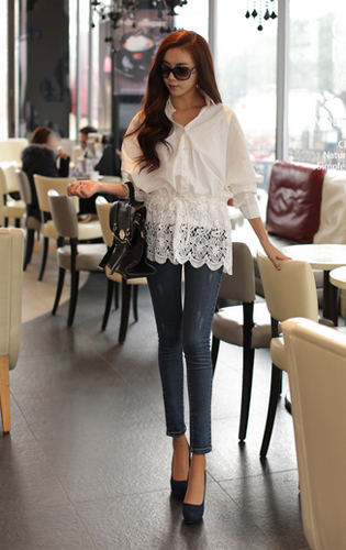 เสื้อลูกไม้สีขาว เสื้อลูกไม้สีขาว