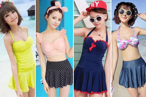 ชุดว่ายน้ำแบบกระโปรง ชุดว่ายน้ำแบบกระโปรง