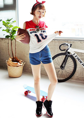 กางเกงยีนส์ขาสั้น กางเกงยีนส์ขาสั้น