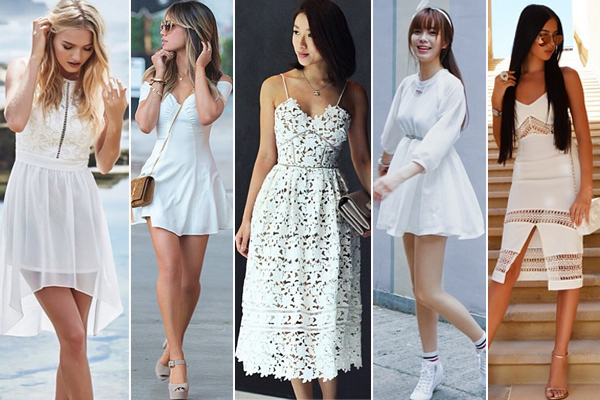 ชุดเดรสสีขาว ชุดเดรสสีขาว