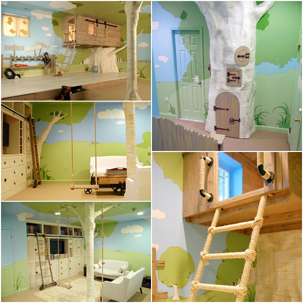 ห้องนอนเด็กธีมบ้านต้นไม้ในป่าใหญ่ เจ๋งไปเลย ! ห้องนอนเด็กธีมบ้านต้นไม้ในป่าใหญ่ เจ๋งไปเลย !