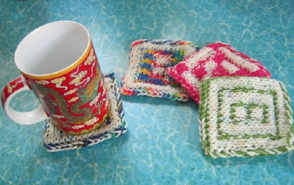 20 ที่รองแก้วแสนน่ารัก DIY จากไหมพรม..รับลมหนาว