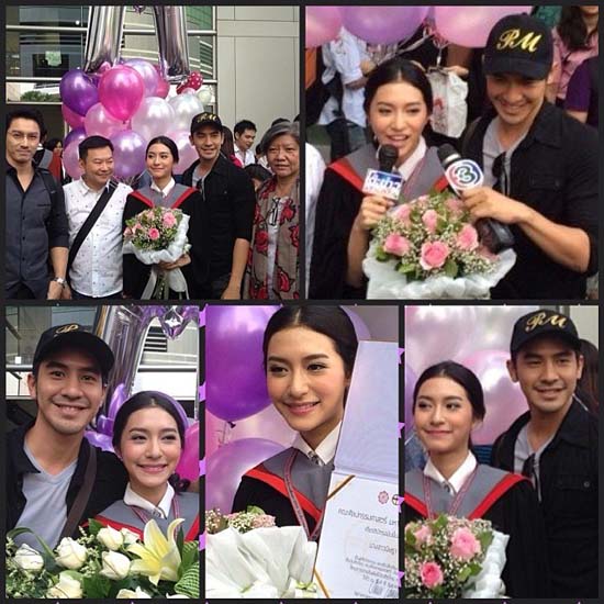 มิว นิษฐา รับปริญญาแล้วจ้า โป๊ป หอบดอกไม้ช่อโตแสดงความยินดี มิว นิษฐา รับปริญญาแล้วจ้า โป๊ป หอบดอกไม้ช่อโตแสดงความยินดี