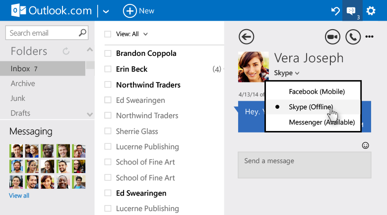 Outlook.com เปิดตัวฟีเจอร์ใหม่ หวังดึงคนหันมาใช้แทน Gmail Outlook.com เปิดตัวฟีเจอร์ใหม่ หวังดึงคนหันมาใช้แทน Gmail