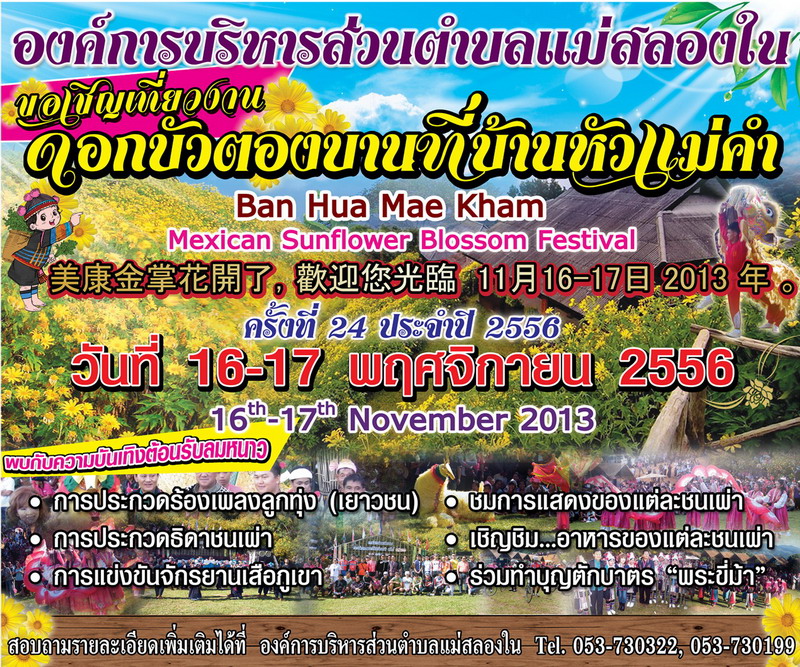 งานดอกบัวตองบาน บ้านหัวแม่คำ ครั้งที่ 24 งานดอกบัวตองบาน บ้านหัวแม่คำ ครั้งที่ 24