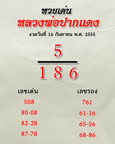 เลขเด็ด หลวงพ่อปากแดง