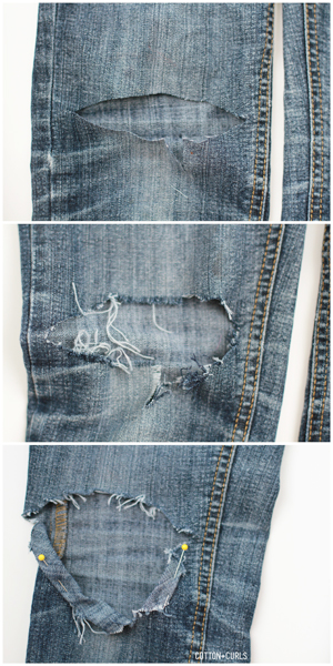 กางเกงยีนส์เข่าขาด กางเกงยีนส์เข่าขาด