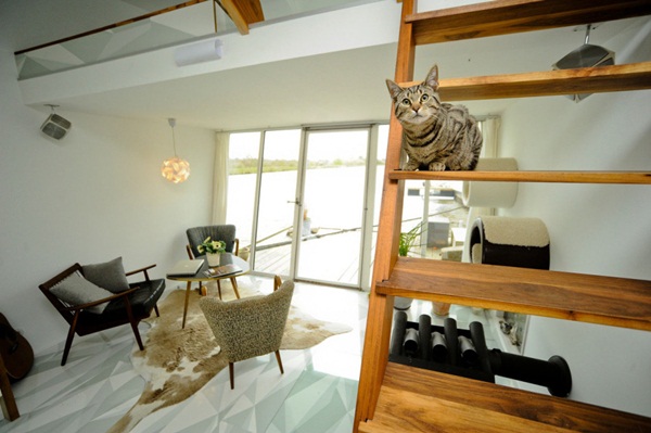 บ้านเรือชิล ๆ ลอยน้ำชมวิวแบบมินิมอลลักซ์ซูรี บ้านเรือชิล ๆ ลอยน้ำชมวิวแบบมินิมอลลักซ์ซูรี