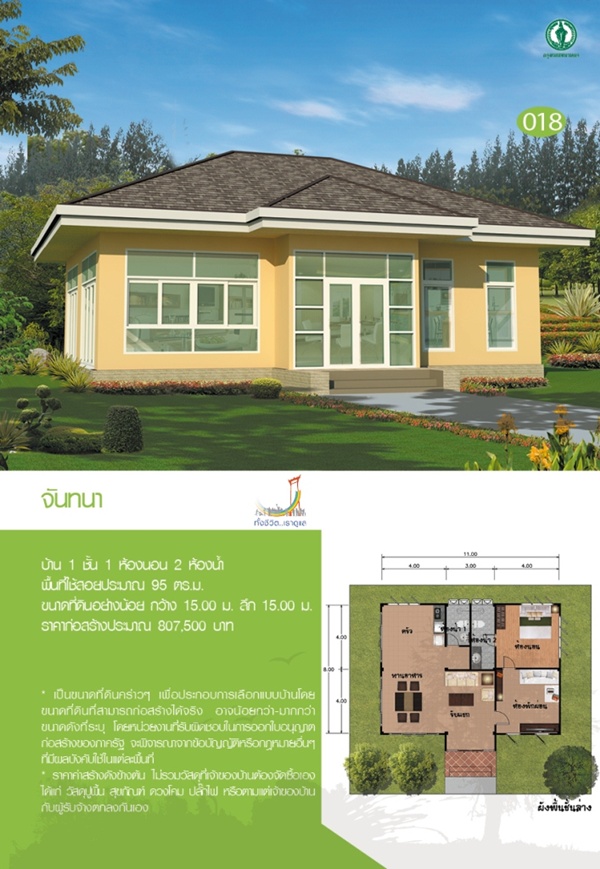 30 แบบบ้านชั้นเดียวแจกฟรี! แบบบ้านสวย ๆ จากกทม.