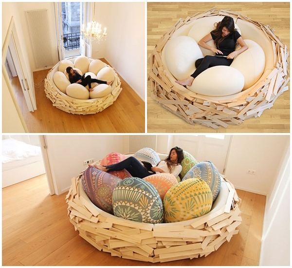 เตียงนอนรังนกไซส์บิ๊กเบิ้ม ฝันหวานกับหมอนไข่หลากสี เตียงนอนรังนกไซส์บิ๊กเบิ้ม ฝันหวานกับหมอนไข่หลากสี