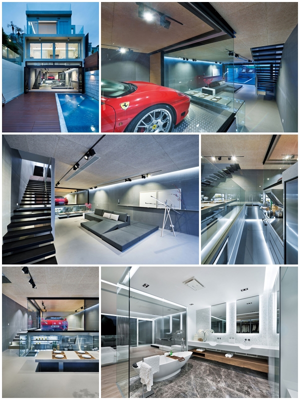 แบบบ้าน 3 ชั้นหน้าแคบ จอดรถได้ในห้องนั่งเล่น แบบบ้าน 3 ชั้นหน้าแคบ จอดรถได้ในห้องนั่งเล่น